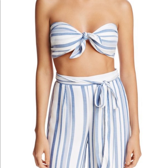 lost + wander Tops - LOST + WANDER Marina Bra Striped Tie Front Bandeau
